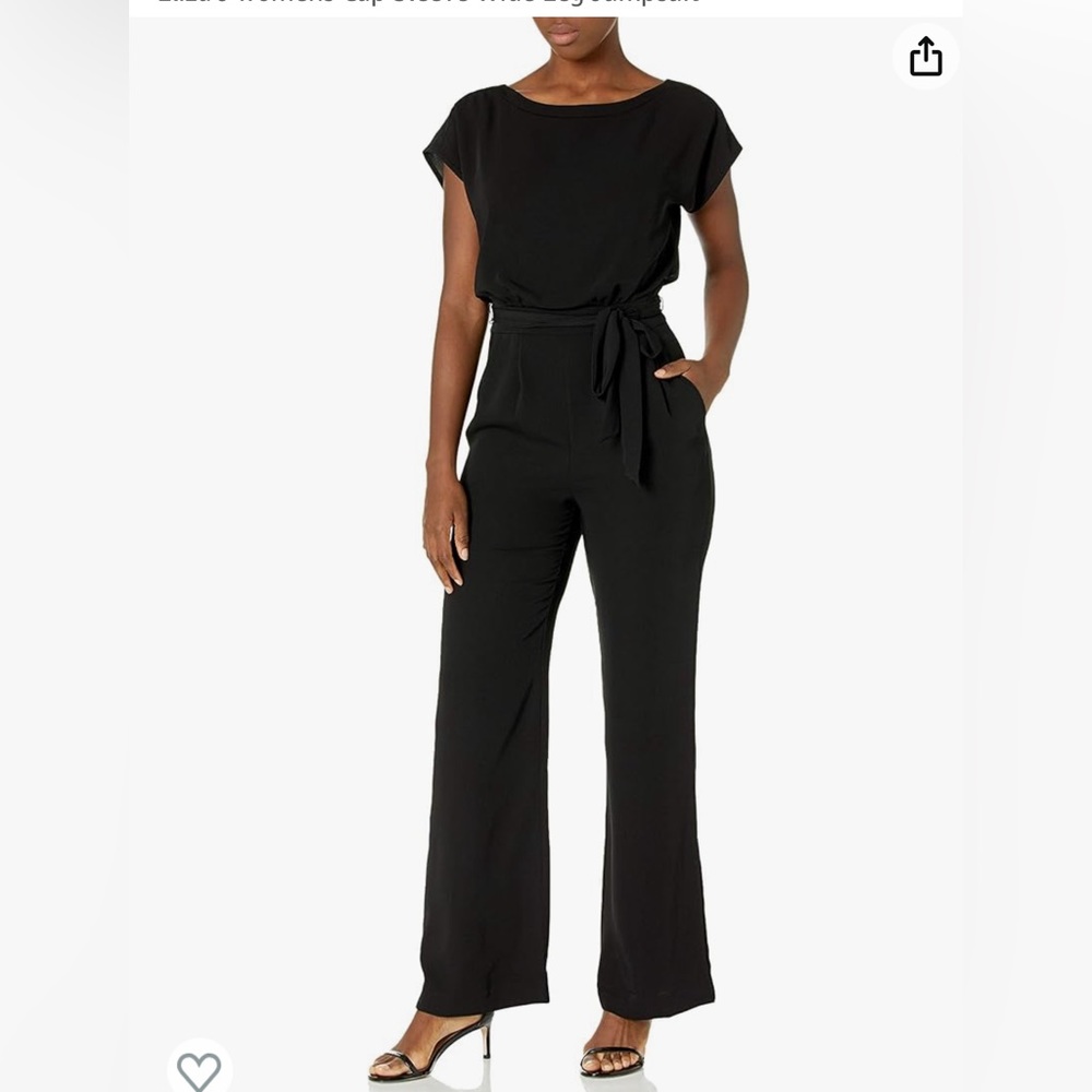 Navy Cap Sleeve Wide Leg Jumpsuit